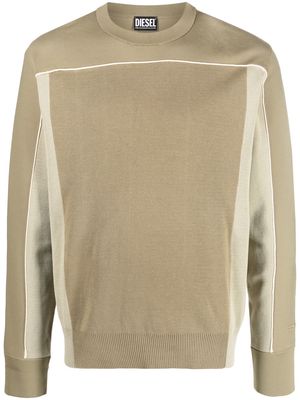 Diesel embroidered-logo crew-neck jumper - Green