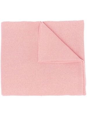 DIESEL embroidered-logo detail knit scarf - Pink