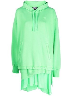 Diesel embroidered-logo hoodie dress - Green