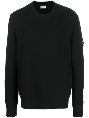 Diesel embroidered logo jumper - Black