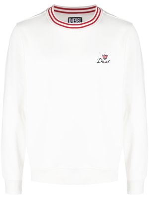 Diesel embroidered logo sweatshirt - White