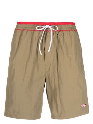 Diesel embroidered-logo swim shorts - Brown