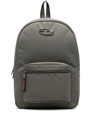 Diesel embroidered-logo zipped backpack - Green