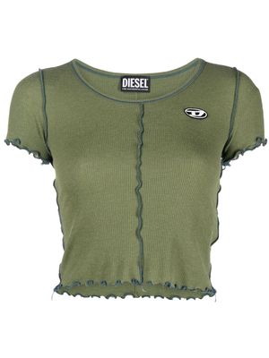 Diesel exposed-seam cropped T-shirt - Green