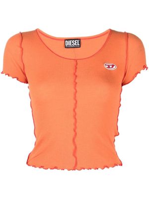 Diesel exposed-seam cropped T-shirt - Orange