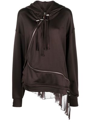Diesel F-Banazip asymmetric hoodie - Brown