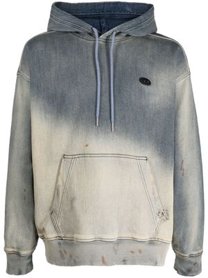 Diesel faded-denim hoodie - Blue