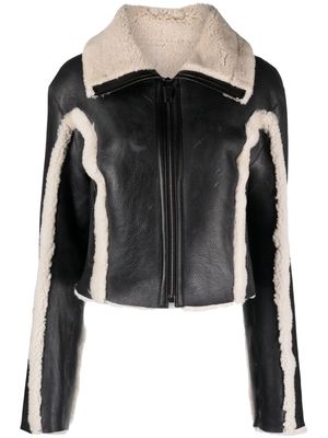Diesel faux-fur leather jacket - Black