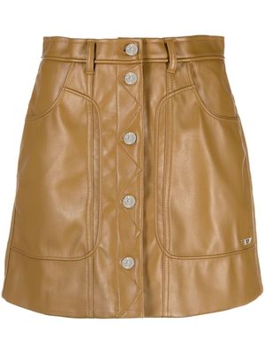 Diesel faux-leather miniskirt - Brown