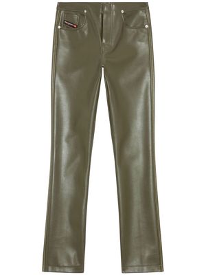 Diesel faux-leather straight-leg trousers - Green
