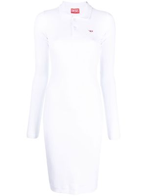Diesel fine-ribbed polo dress - White