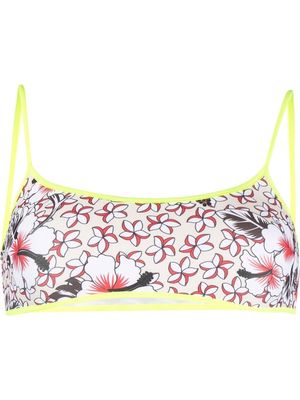 Diesel floral-print bikini top - Neutrals