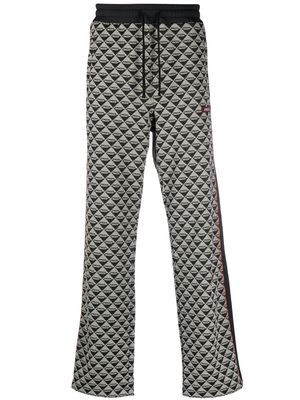 Diesel geometric-pattern straight-leg trousers - Black