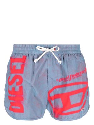 Diesel graffiti-print swim shorts - Blue