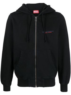 Diesel Industry print zipped hoodie - Black