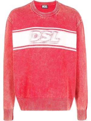 Diesel K-Ortez treated knit jumper - Red