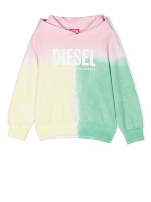 Diesel Kids colour-block logo hoodie - Green