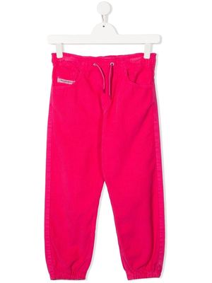 Diesel Kids cuffed cotton track pants - Pink