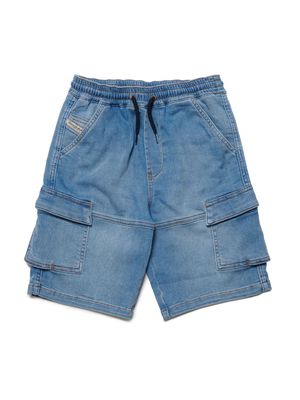 Diesel Kids D-Krooley denim cargo shorts - Blue