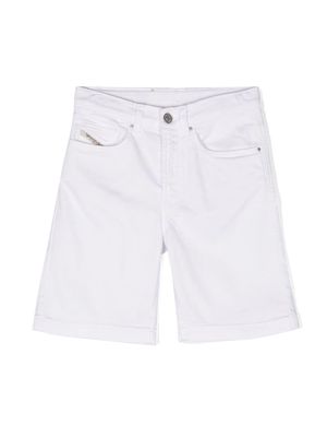 Diesel Kids D-Macs-Sh-J logo-patch shorts - White