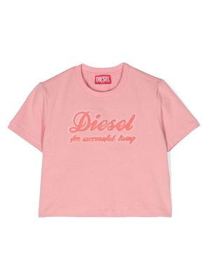 Diesel Kids debossed-logo detail T-shirt - Pink