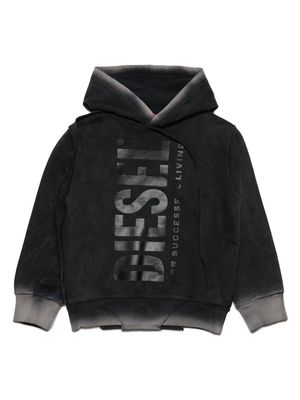 Diesel Kids distressed-effect cotton hoodie - Black