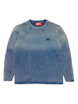 Diesel Kids distressed-effect cotton sweatshirt - Blue