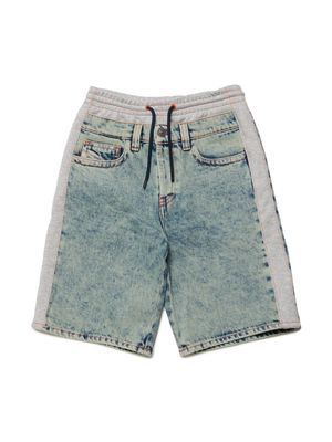 Diesel Kids double-layer denim cotton shorts - Blue