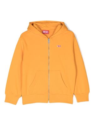 Diesel Kids embroidered-logo zip-up hoodie - Yellow