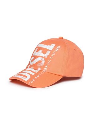 Diesel Kids Fcewanx cotton baseball cap - Orange
