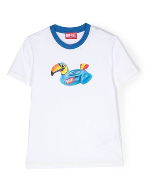 Diesel Kids floatie-print cotton T-shirt - White