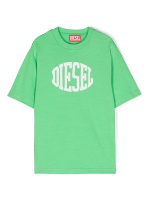 Diesel Kids flocked-logo cotton T-shirt - Green