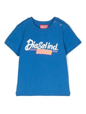 Diesel Kids graphic logo print T-shirt - Blue