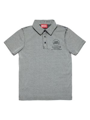 Diesel Kids graphic-print polo shirt - Grey