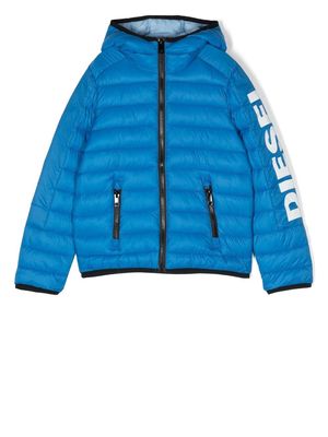 Diesel Kids Jolice hooded padded jacket - Blue