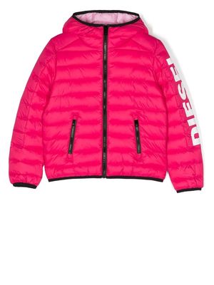 Diesel Kids Jolice hooded padded jacket - Pink