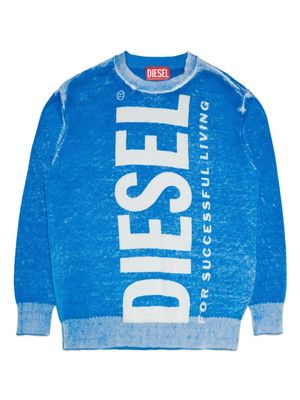 Diesel Kids K-Flow logo-print sweatshirt - Blue
