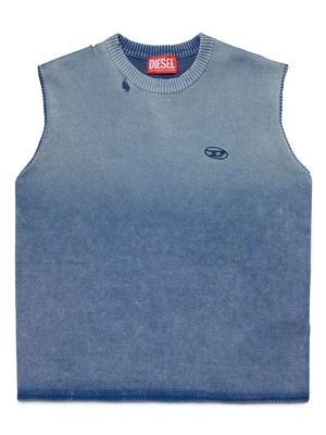 Diesel Kids Kaddis logo-embroidered vest - Blue