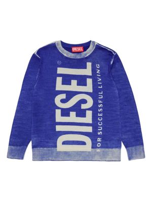 Diesel Kids Klarence logo-print jumper - Blue