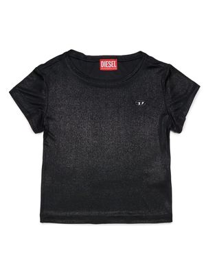 Diesel Kids logo-embossed short-sleeve T-shirt - Black