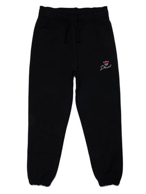 Diesel Kids logo-embroidered cotton track trousers - Black