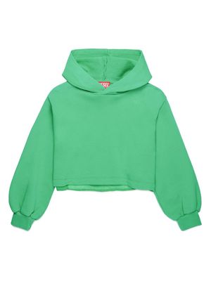 Diesel Kids logo-embroidered panelled hoodie - Green