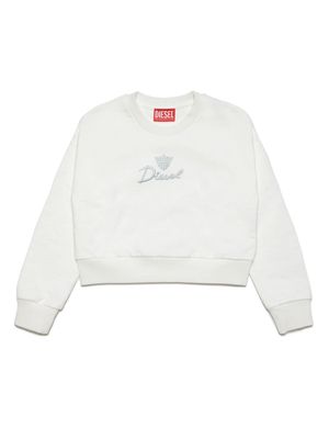 Diesel Kids logo-embroidered sweatshirt - White