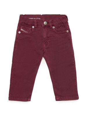 Diesel Kids logo-patch corduroy trousers - Red