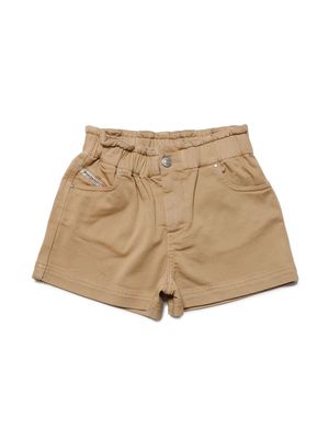 Diesel Kids logo-patch cotton shorts - Neutrals