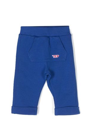 Diesel Kids logo-patch cotton track pants - Blue