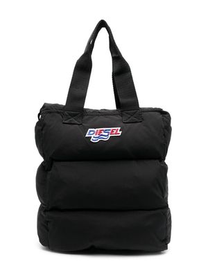 Diesel Kids logo-patch padded bag - Black