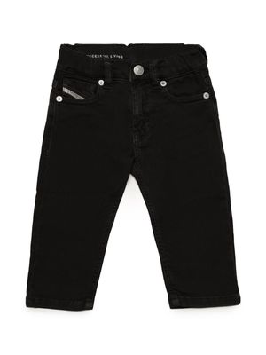 Diesel Kids logo-patch straight-leg jeans - Black