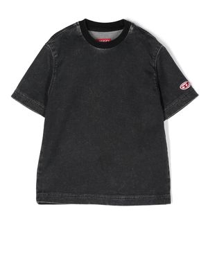 Diesel Kids logo-patch T-shirt - Black