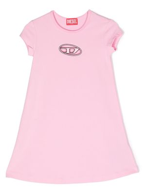 Diesel Kids logo-plaque cotton dress - Pink